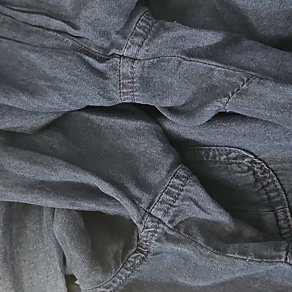 Cato Dark Chambray Snap Front Long Sleeve Blouse NWOT - Picture 10 of 14